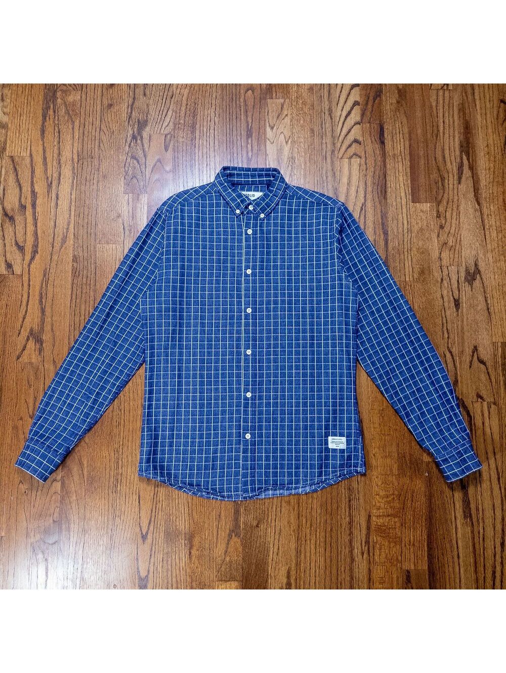 !Solid Denmark Indigo Windowpane Button Down Shirt • M